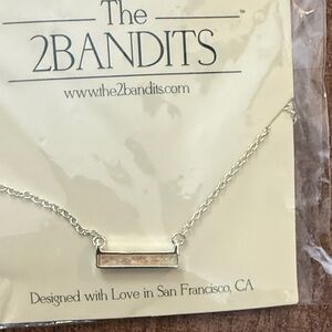 The 2Bandits Silver Bar Pendant Necklace - Silver